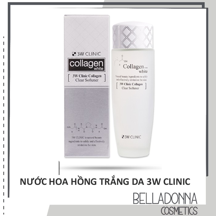 Nước hoa hồng chứa tinh chất làm trắng da 3W Clinic Collagen Clear Softener 150ml