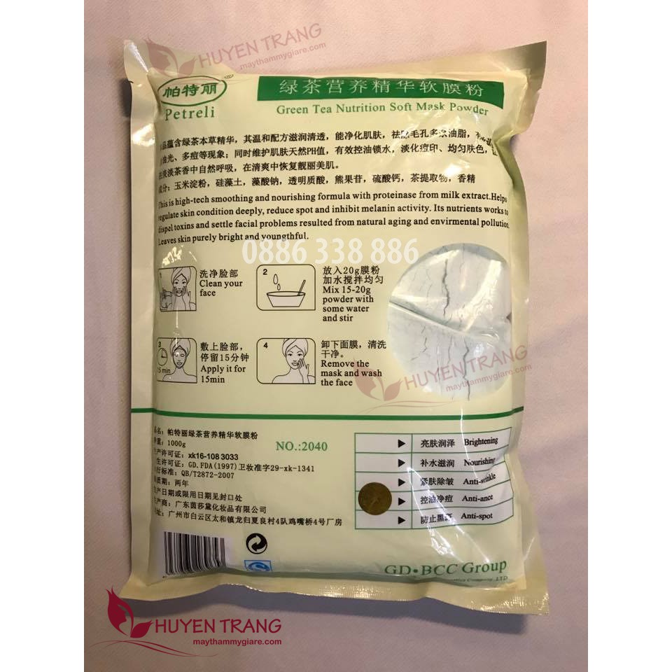 Bột Mặt Nạ Trà Xanh Mã Số Cho Da Mụn Da Dầu - Thẩm Mỹ Huyền Trang NANOCEE