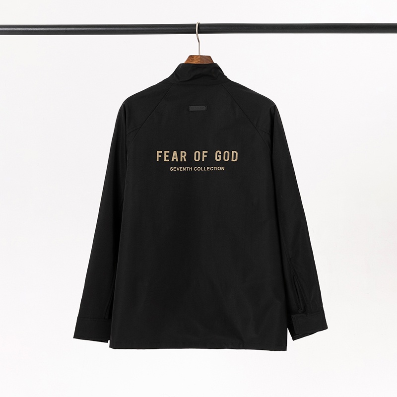 Áo Khoác Essentials FOG 7th SS2022, Fear Of God Essentials Jacket, dạng vải gió, màu đen BapeVN