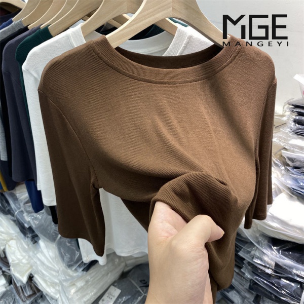 Áo Thun Nữ Cổ Tròn Tay Lửng Phong Cách Mới