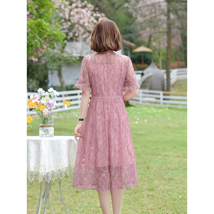 Đầm Chiffon Thời Trang Mùa Hè Phong Cách Phương Tây Hàng Mới 2022 Dành Cho Nữ Trung Niên 50 Tuổi