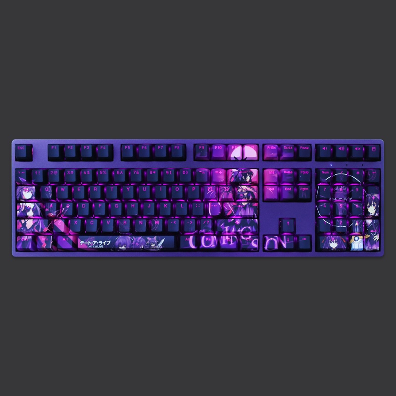 Yatogami Tohka theme keycap DATE A LIVE keycap OEM profile PBT Thuốc nhuộm thăng hoa Bàn phím cơ bàn phím Anime keycap xuyên qua Keycap nhẹ 108 phím