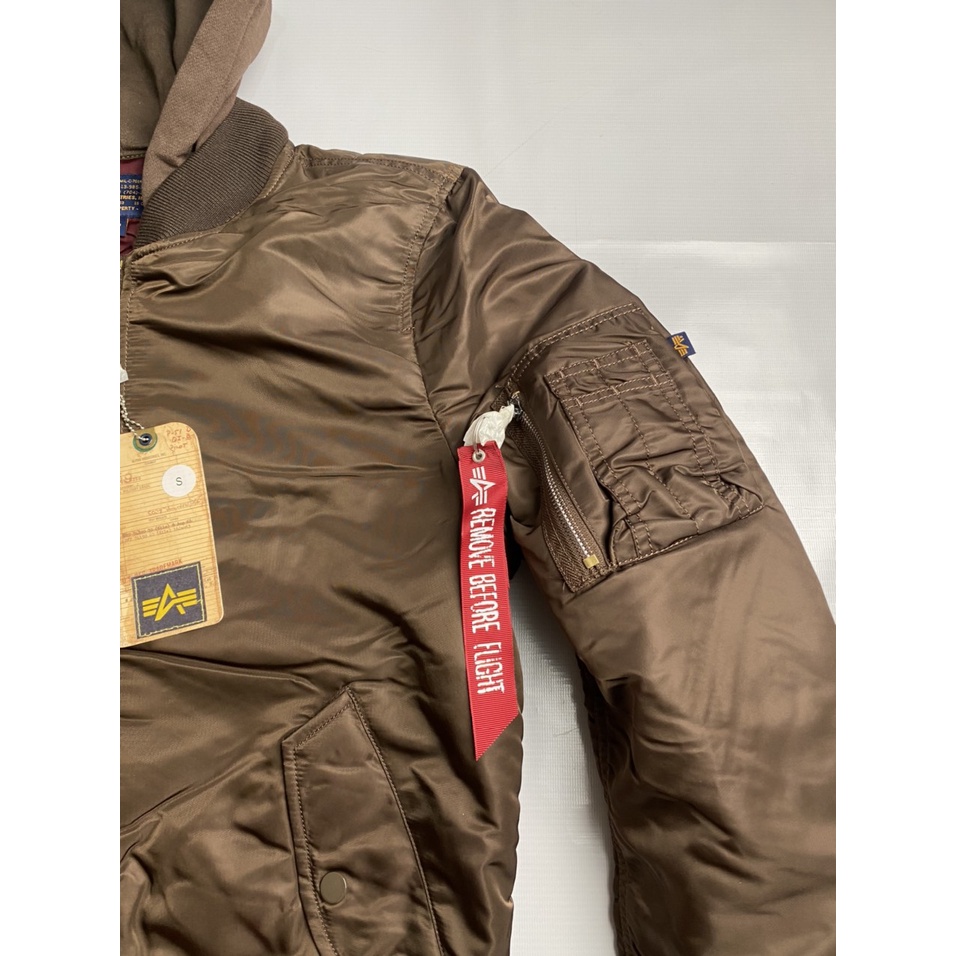 Áo Pilot Ma-1 chính hãng Alpha industries - màu Nâu cafe