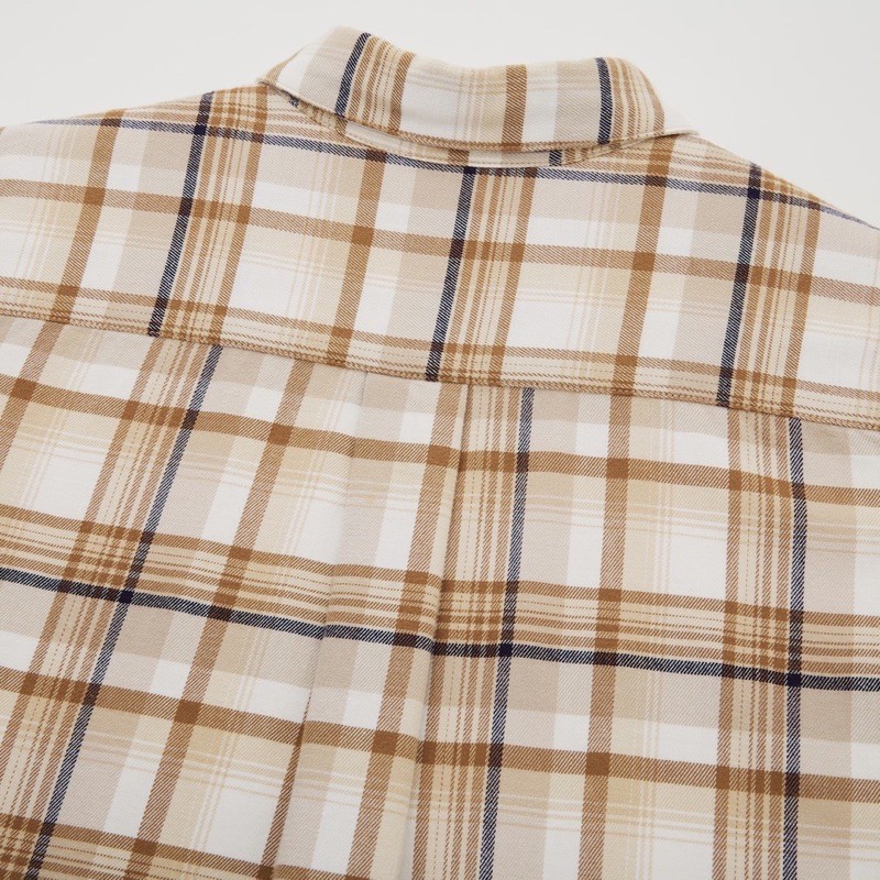 Áo sơ mi nữ dài tay kẻ caro dòng flannel thanh lịch của Uniqlo