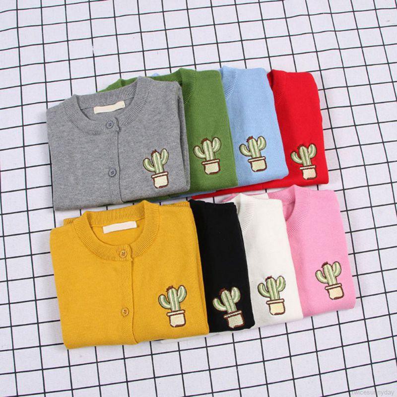 Áo khoác Cardigan họa tiết xương rồng cho bé