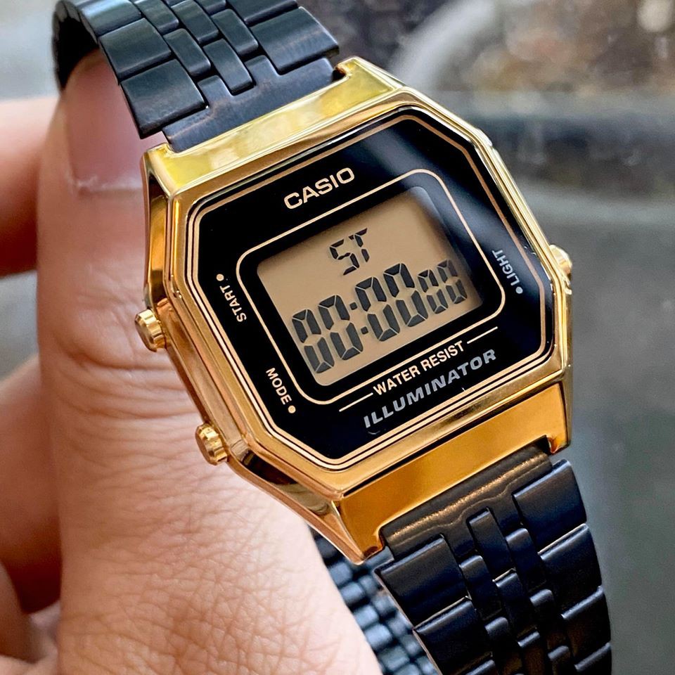 Đồng hồ Casio Nữ La680 Gold Black - Hàng chính hãng - Full Box - tem tag Bảo hành 1 năm