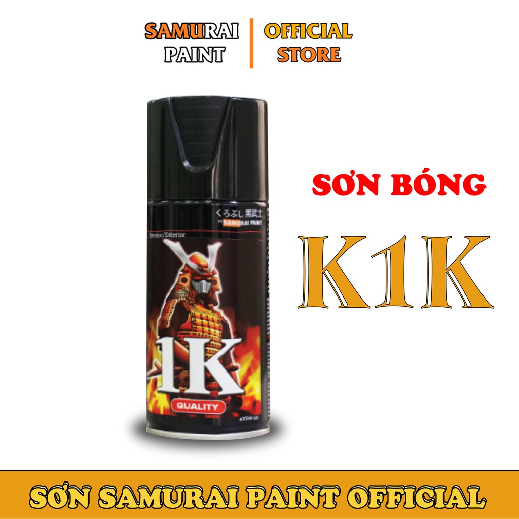 Chai Xịt Sơn Samurai K1K Chính Hãng Màu Trong Phủ Bóng