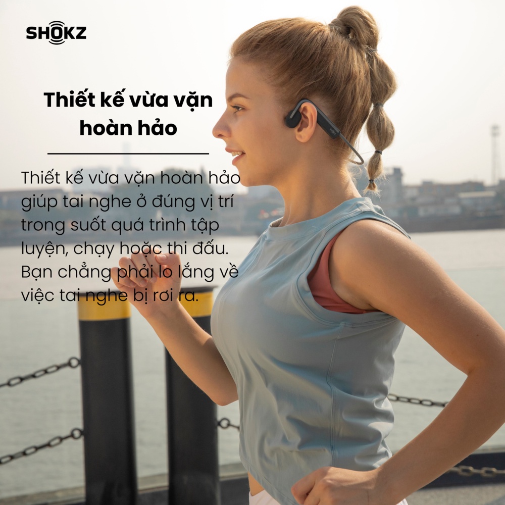 Tai Nghe Bluetooth Thể Thao Truyền Âm Thanh Qua Xương SHOKZ OPENMOVE S661 Màu Xám - Bảo Hành 2 Năm