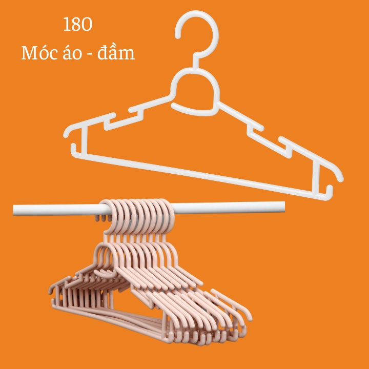 Móc áo người lớn và trẻ em (1 set 10 cái) chắc chắn, tiện lợi, sang trọng - Giao màu ngẫu nhiên