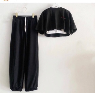 ❄️❄️Set Bộ Quần Nỉ Trơn + Set Áo Croptop