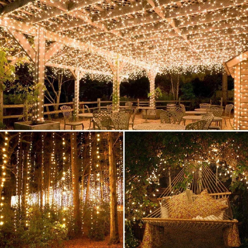 Dây Đèn Led 22m 200 Bóng 8 Chế Độ Sử Dụng Năng Lượng Mặt Trời