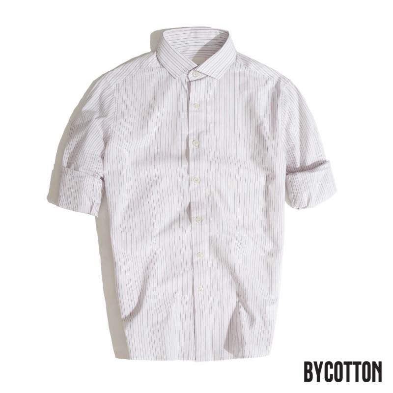 Áo Sơ Mi Nam Dài Tay Phối Sọc Tím BY COTTON Purple Stripe Shirts