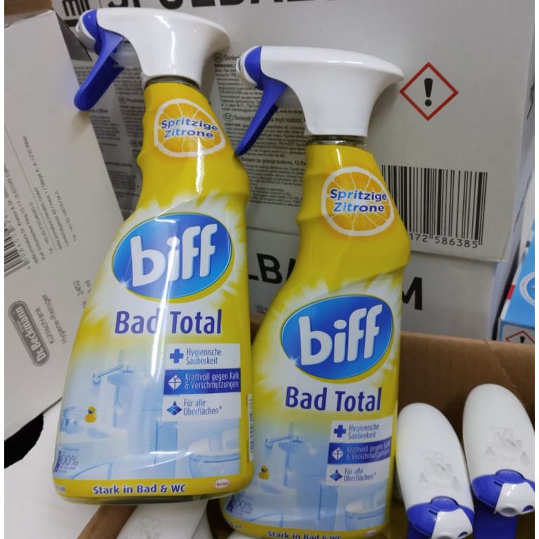 BIFF- Dung dịch tẩy rửa nhà vệ sinh Biff Bad Total dung tích 750ml hương chanh thơm mát, chính hãng