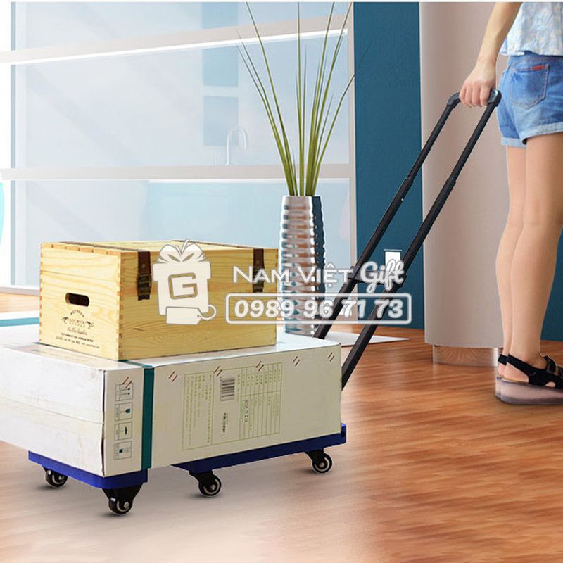 Xe Đẩy Gấp Gọn Đa Năng Xe Kéo Đi Chợ 6 Bánh