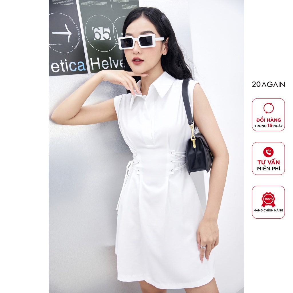 Đầm sát nách 20Again thiết kế đan dây eo cổ đức form dễ mặc, chất mềm mại nịnh da DEA2398