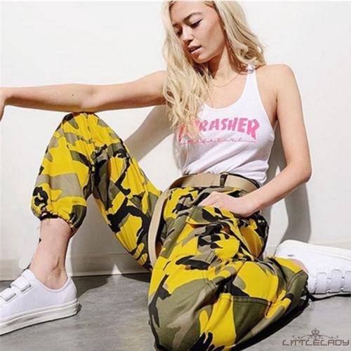 ☛☏❤Fashin Womens Camo Cargo Trousers Casual Pants Military Army Combat Camouflage Jeans
