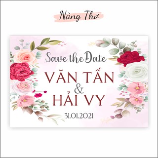 Tấm Form ngang để cổng hoặc treo trang trí tiệc cưới_in nội dung theo yêu cầu của khách