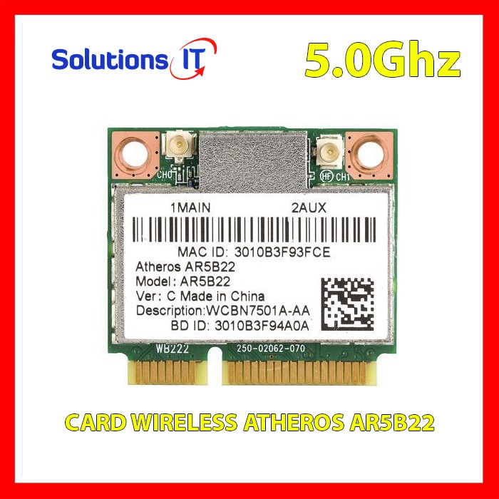 Card Wireless Atheros AR5B22 / DW1901 / INTEL AC 7260 2.4Ghz và 5.0Ghz - Card WIFI Mini PCI