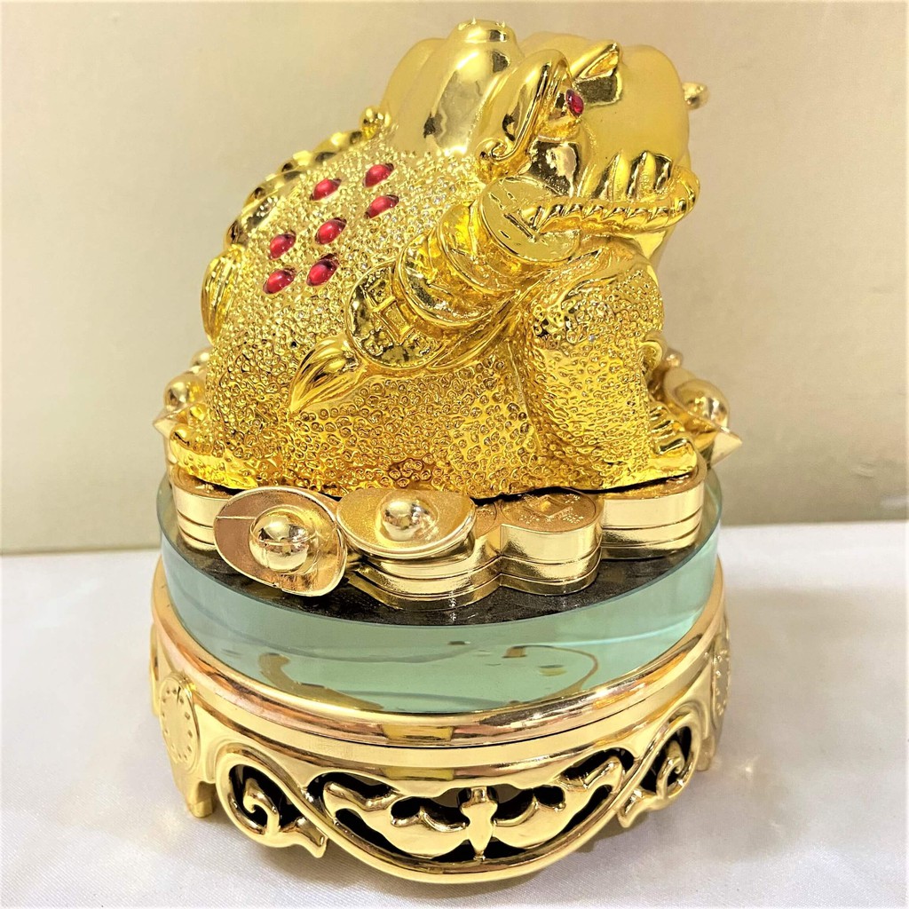 Cóc ngậm tiền vàng cao 12cm