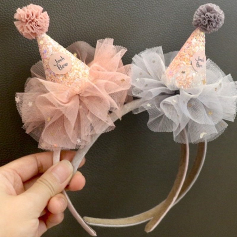 Bờm, băng đô hình vương miện Happy Birthday công chúa cho bé gái, phụ kiện chụp hình sinh nhật