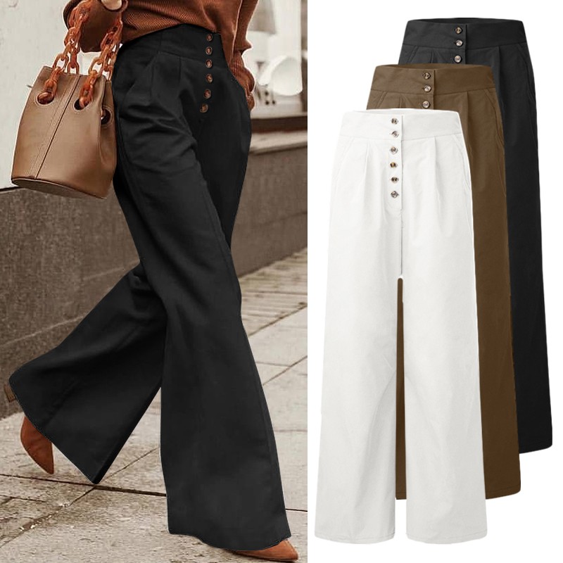 Quần Ống Rộng VONDA Phối Nút Lưng Cao Trẻ Trung Thanh Lịch Cho Nữ | BigBuy360 - bigbuy360.vn