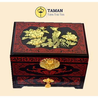 Tráp gỗ đựng trang sức phong cách cổ trang, hộp sơn mài, tráp hầu đồng, giá hầu đồng...