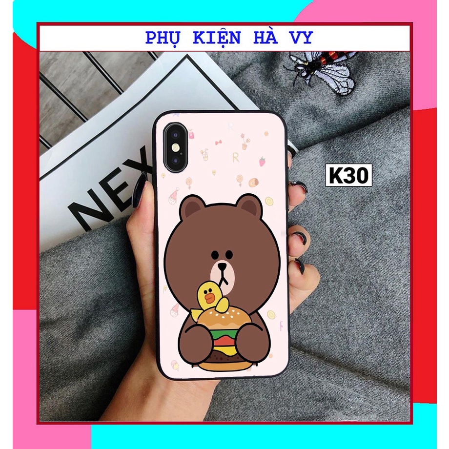 Ốp lưng gấu nâu nhám viền đen 5/5s/6/6plus/6s/6splus/7/7plus/8/8plus/x/xr/xs/11/12/pro/max/plus/promax