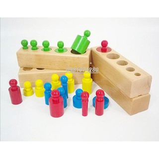 Giáo cụ Montessori - Bộ núm trụ màu