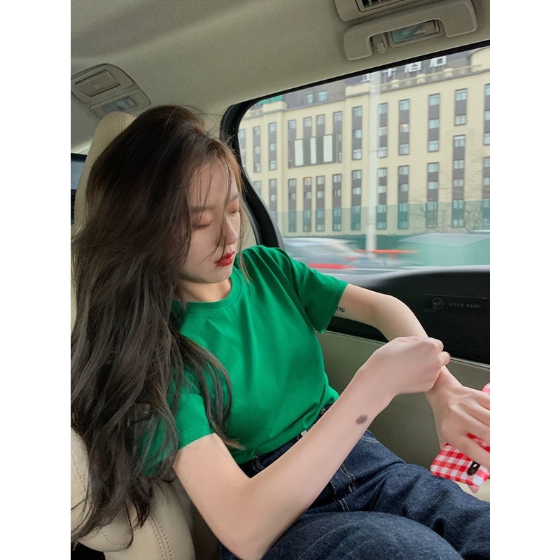 Áo Thun Cotton Cổ Tròn Ngắn Tay Dáng Rộng Thời Trang Mùa Hè Cho Nữ