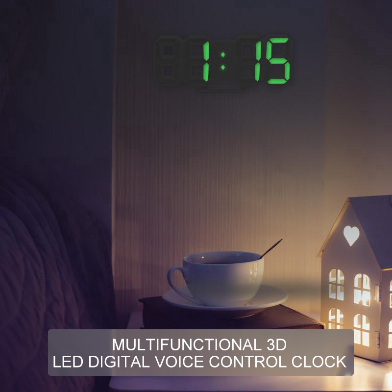 Đồng Hồ Báo Thức Điện Tử 3d Có Đèn Led