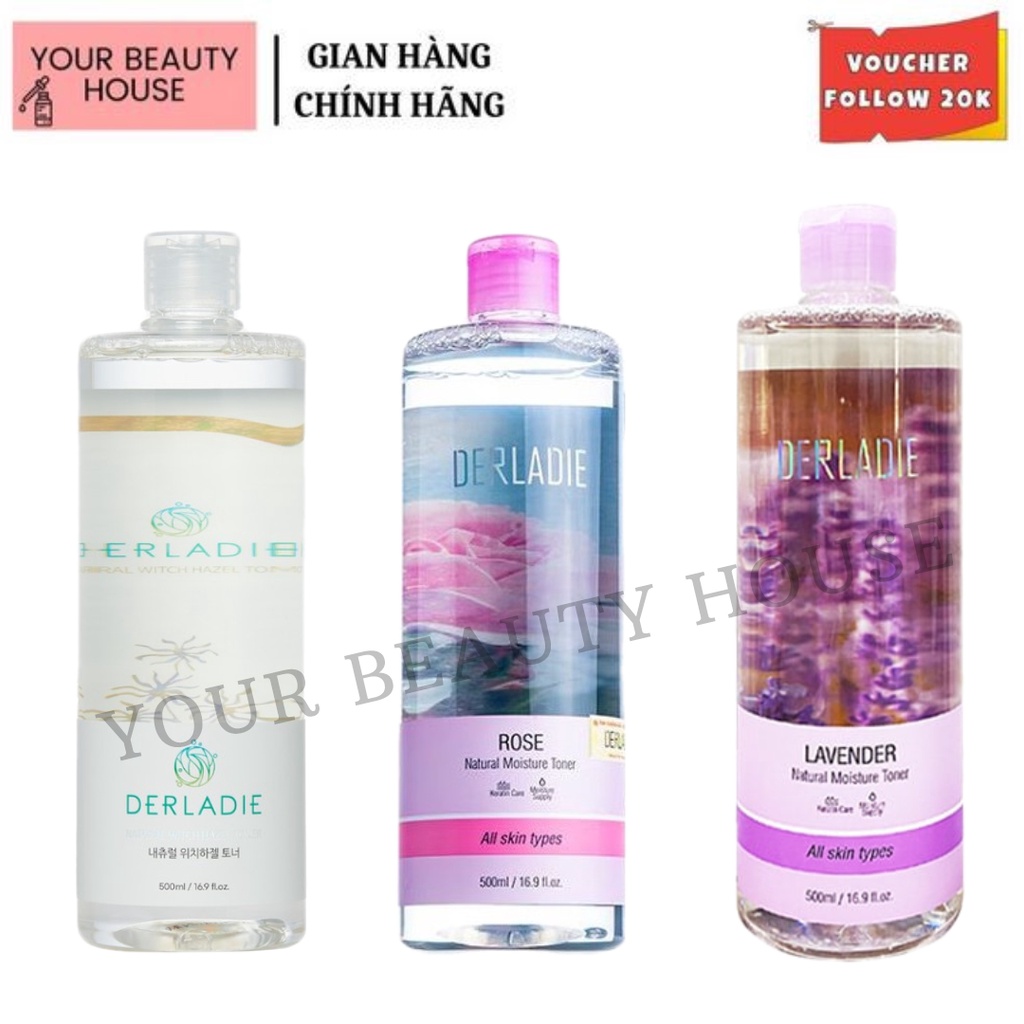 Nước Hoa Hồng Derladie Natural Moisture Toner 500ml