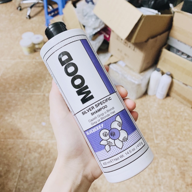Dầu gội tím khử vàng MOOD Silver Specific, Dầu gội bảo vệ màu tóc nhuộm thời trang