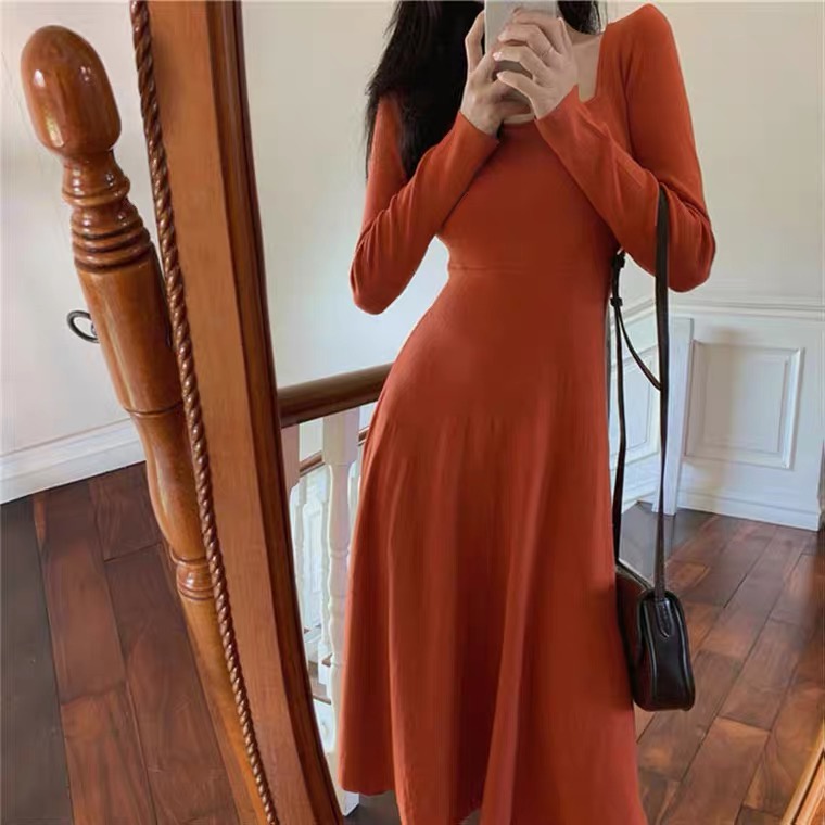 Long sleeve knitted dress