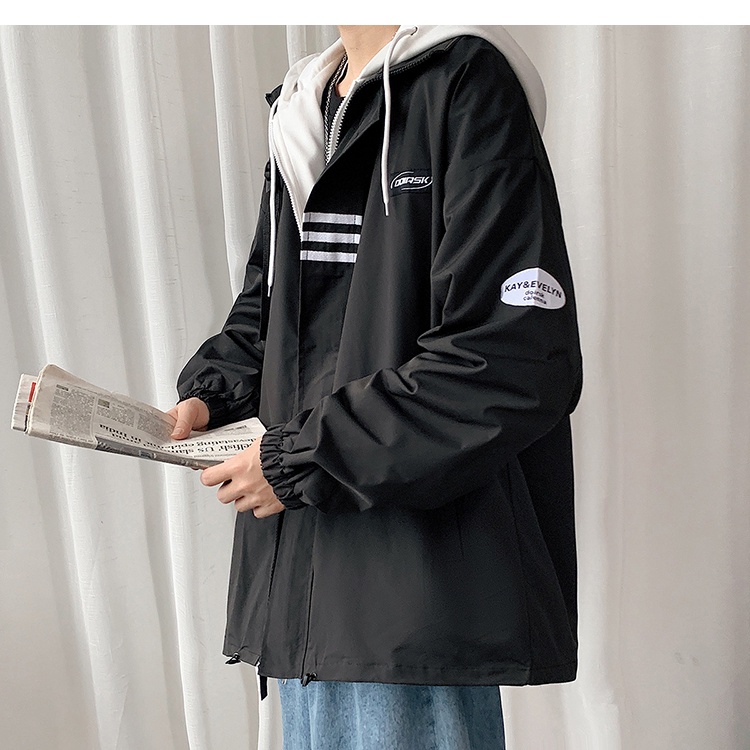 ÁO KHOÁC UNISEX NAM NỮ FOM RỘNG CHẤT LIỆU DÙ 2 LỚP ĐI MƯA CẢN GIÓ CHỐNG NẮNG TỐT HỌA TIẾT CHỮ DOIRSX PHONG CÁCH JAPAN