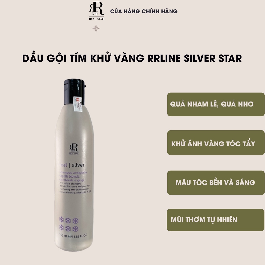 Dầu gội tím khử vàng chăm sóc và làm sáng màu tóc tẩy, tóc nhuộm RRline Therapy Sliver Shampoo