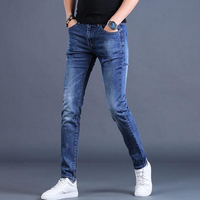 Quần jean nam màu Xám tro OoKi Quần bò nam dáng côn chất xịn