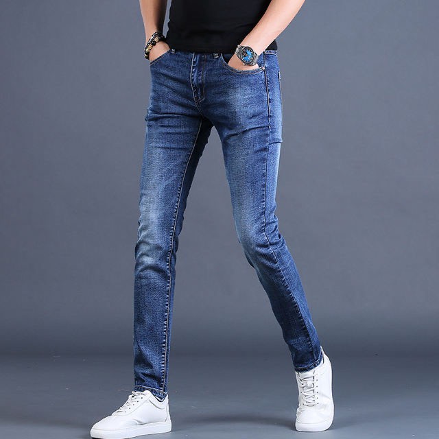 Quần jean nam chất bò ống côn Quần jeans dáng skinny ôm co dãn