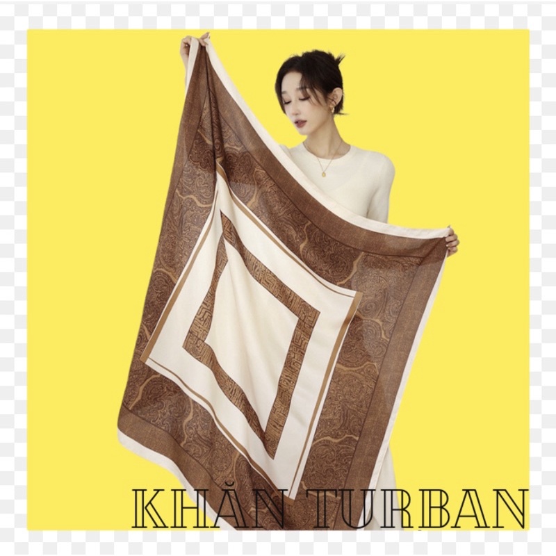 Khăn choàng cổ lụa đa năng thanh lịch quà tặng size 108x108cm