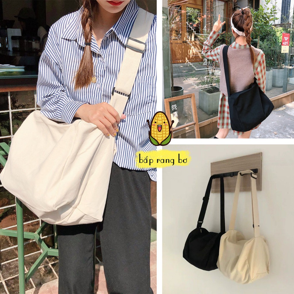 TÚI TOTE ĐEO CHÉO NHIỀU LOẠI ĐỦ KÍCH CỠ - VẢI CANVAS- PHONG CÁCH ULZZANG- ĐỂ ĐƯỢC SÁCH A4, ĐỒ DÙNG THOẢI MÁI