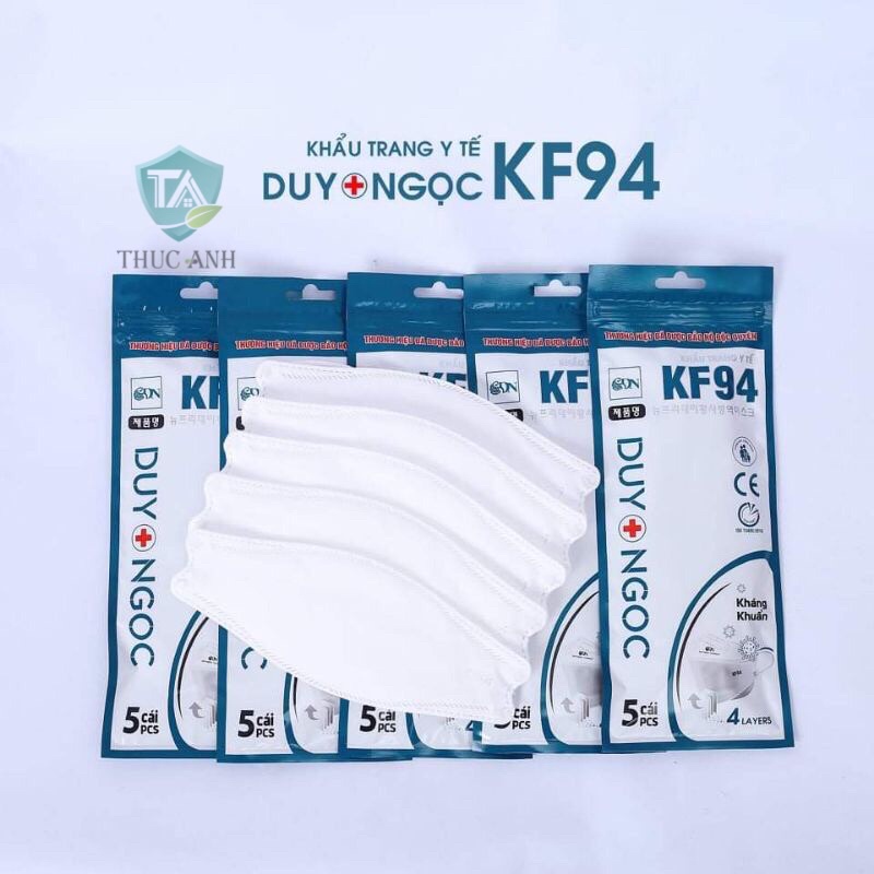 Khẩu trang y tế KF94 Duy Ngọc 4 lớp dày dặn, túi 10 chiếc