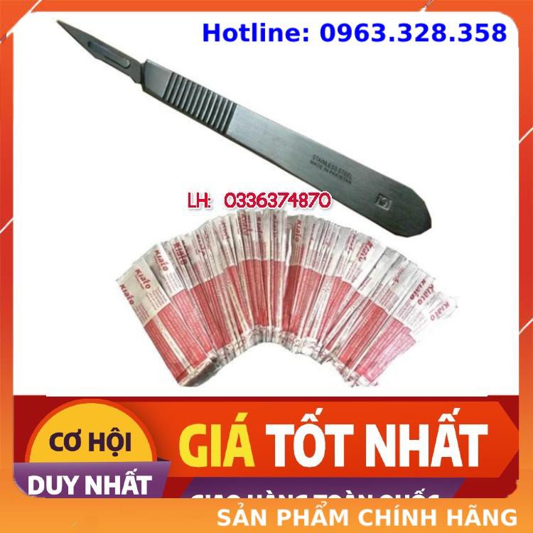 Combo 100 lưỡi dao mổ số 11 + cán dao mổ số 3