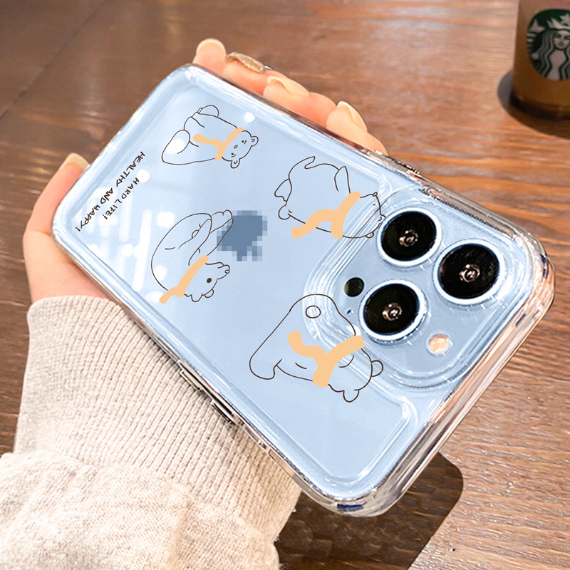 Suntaiho Ốp lưng iphone Ốp điện thoại TPU in gấu bắc cực/chim cánh hợp cho iPhone 11Pro 13 12ProMax XSMax X XR 7 8+