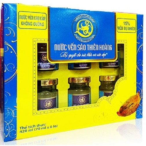 KÈM TÚI - HỘP YẾN SÀO THIÊN HOÀNG KHÔNG ĐƯỜNG 15% TỔ YẾN CAO CẤP
