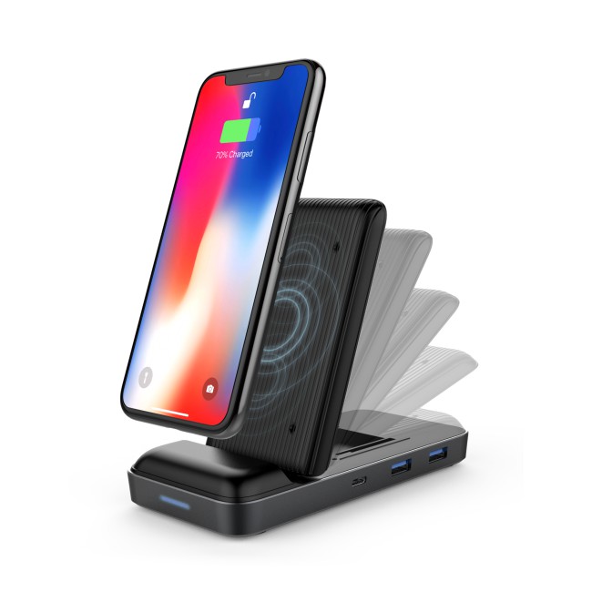 [Mã SKAMPUSHA7 giảm 8% đơn 250k]Đế sạc kiêm cổng chuyển HyperDrive 7.5W Wireless Charger Usb-C Hub