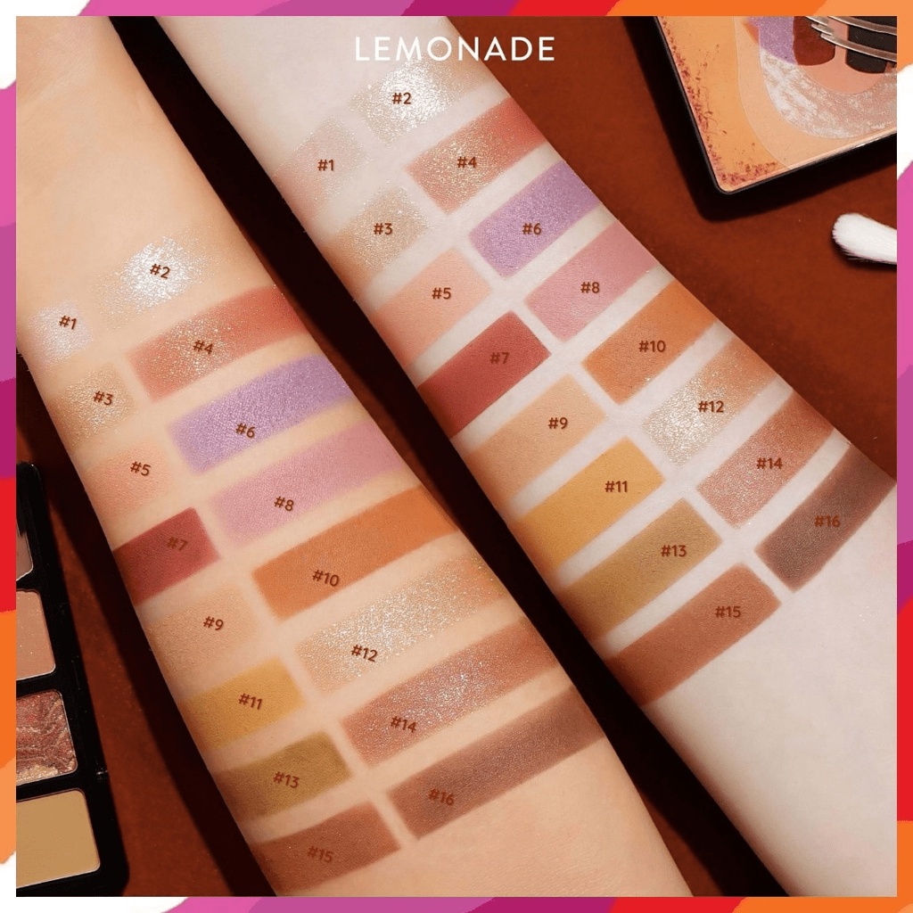 Lemonade Bảng phấn mắt 16 ô Lemonade Aesthetic Eyeshadow Palette 8.8g