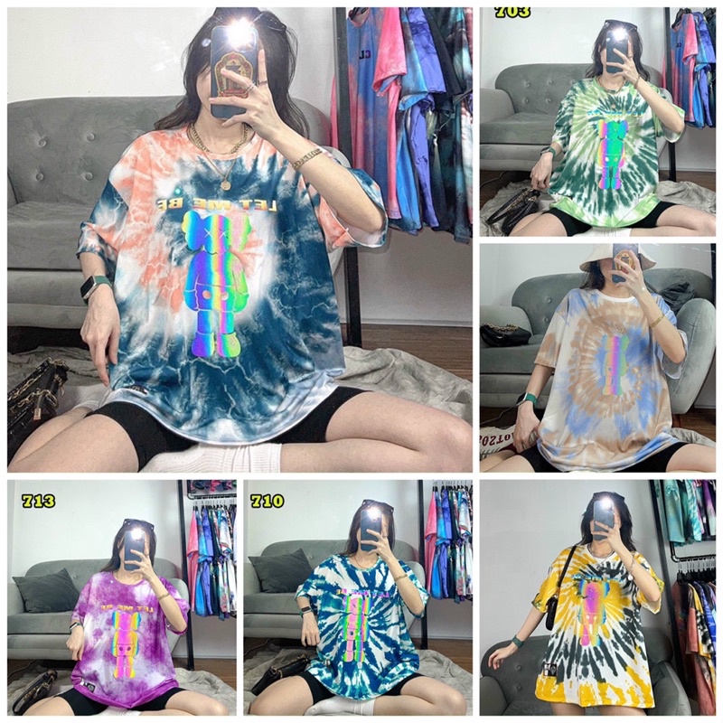 ÁO THUN LOANG HÌNH PHẢN QUANG ULZZANG UNISEX NAM NỮ - ÁO PHÔNG TAY LỠ FORM RỘNG