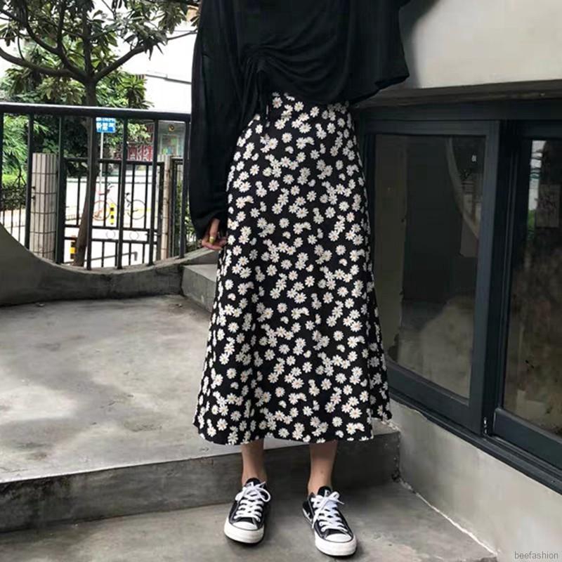 Chân Váy Chiffon Lưng Cao Họa Tiết Hoa Nữ Tính | BigBuy360 - bigbuy360.vn