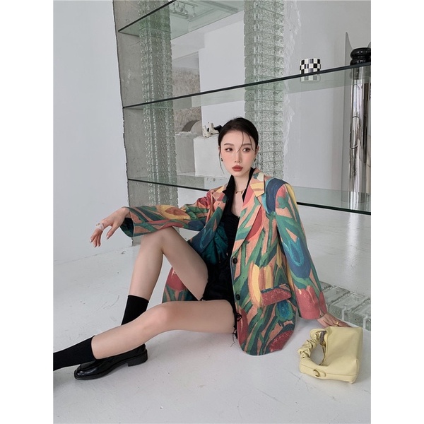 Áo vest blazer họa tiết koreastyle