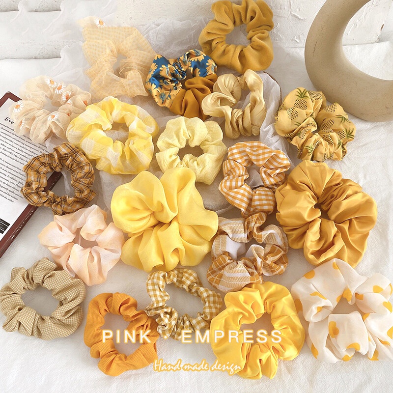 1 Chiếc Dây Buộc Tóc Tones Màu Vàng Màu Sắc Xinh Xắn Thời Trang Cho Nữ