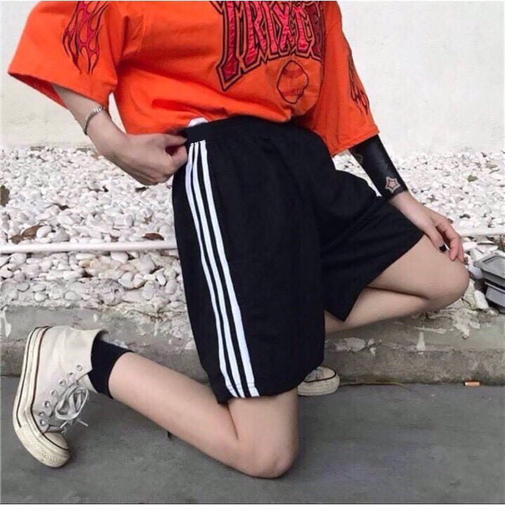 ( Sản phẩm tặng ) Quần đùi short nam nữ thun phối line sọc ống rộng unisex Rio ulzzang (Ảnh thật) | BigBuy360 - bigbuy360.vn